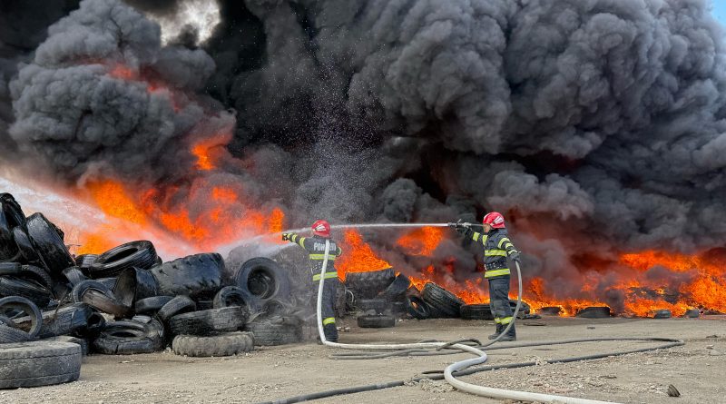 Incendiu violent in Tulcea